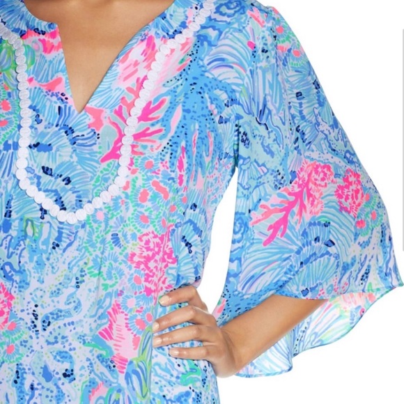 Lilly Pulitzer Delancey Dress Sink or Swim Flutter Butterfly Small - Picture 3 of 16